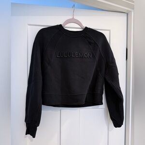 Lululemon Embroidered Logo Crewneck Sweatshirt Black XS Thumbholes